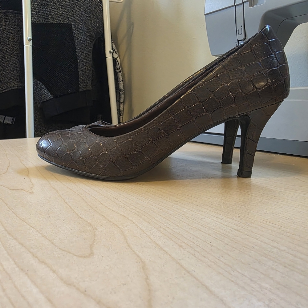 Crocodile Kitten Heels